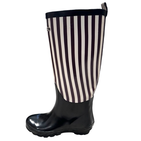 Henri Bendel Tall Signature Stripe Rain Boots Women's 9 - Picture 4 of 10